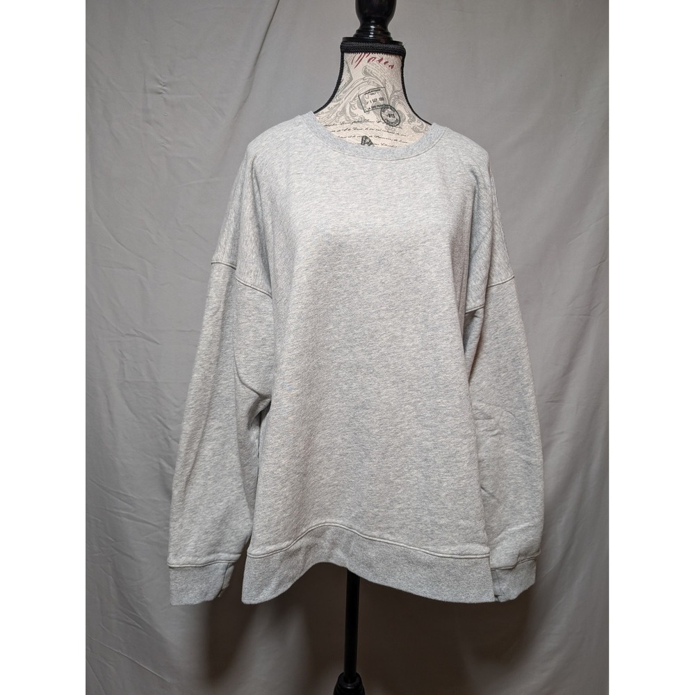 Tek Gear Gray Ultra Soft Fleece Crewneck Sweatshirt Cotton Pullover Women's XL‎
